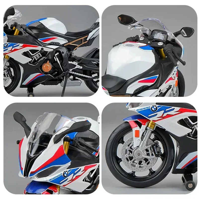Modèle réduit de voiture BMW S1000RR en alliage moulé sous pression, échelle 1:12, véhicule de collection, idéal comme cadeau d'anniversaire pour un garçon