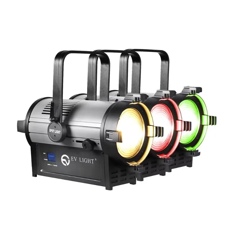 350W 5-in-1 RGBAL LED Fresnel Light CCT Tunable 2200K-8000K DMX Professional Sports Stadium Stage Lighting