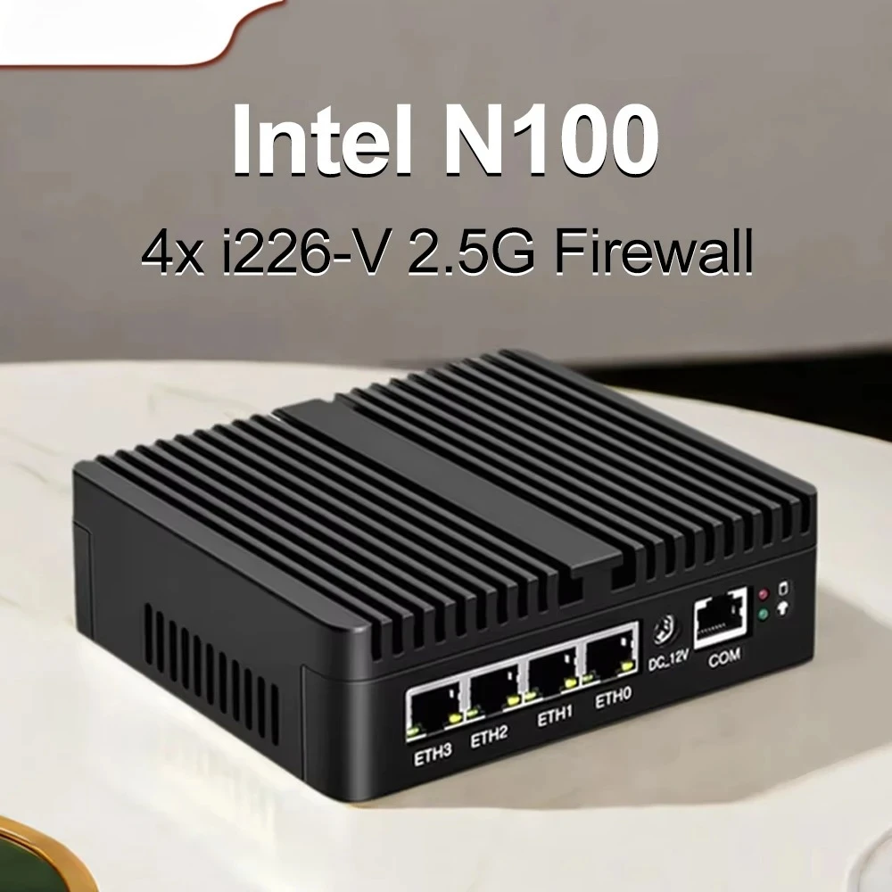 Alder Lake Intel N100 Fanless Mini PC Router Home Server SSD 4*2.5G LAN i226 N6210 N5105 pfSense Firewall Industrial Computer