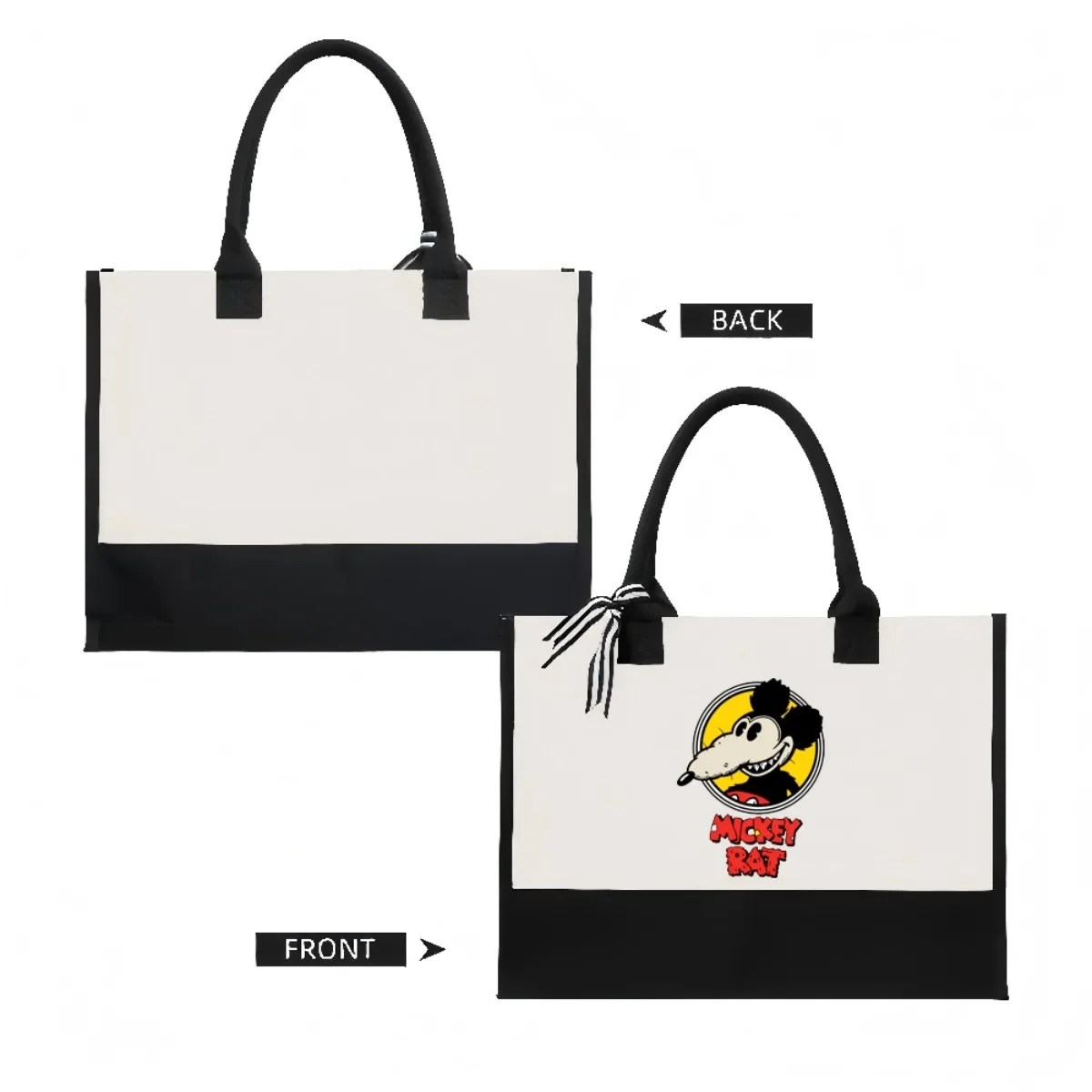 الفئران 2026 جديد وصول موضة عملية واسعة قابلة لإعادة الاستخدام حمل حقيبة نمط طباعة 2 لهجة الثقيلة حقيبة كتف كبيرة ل #2