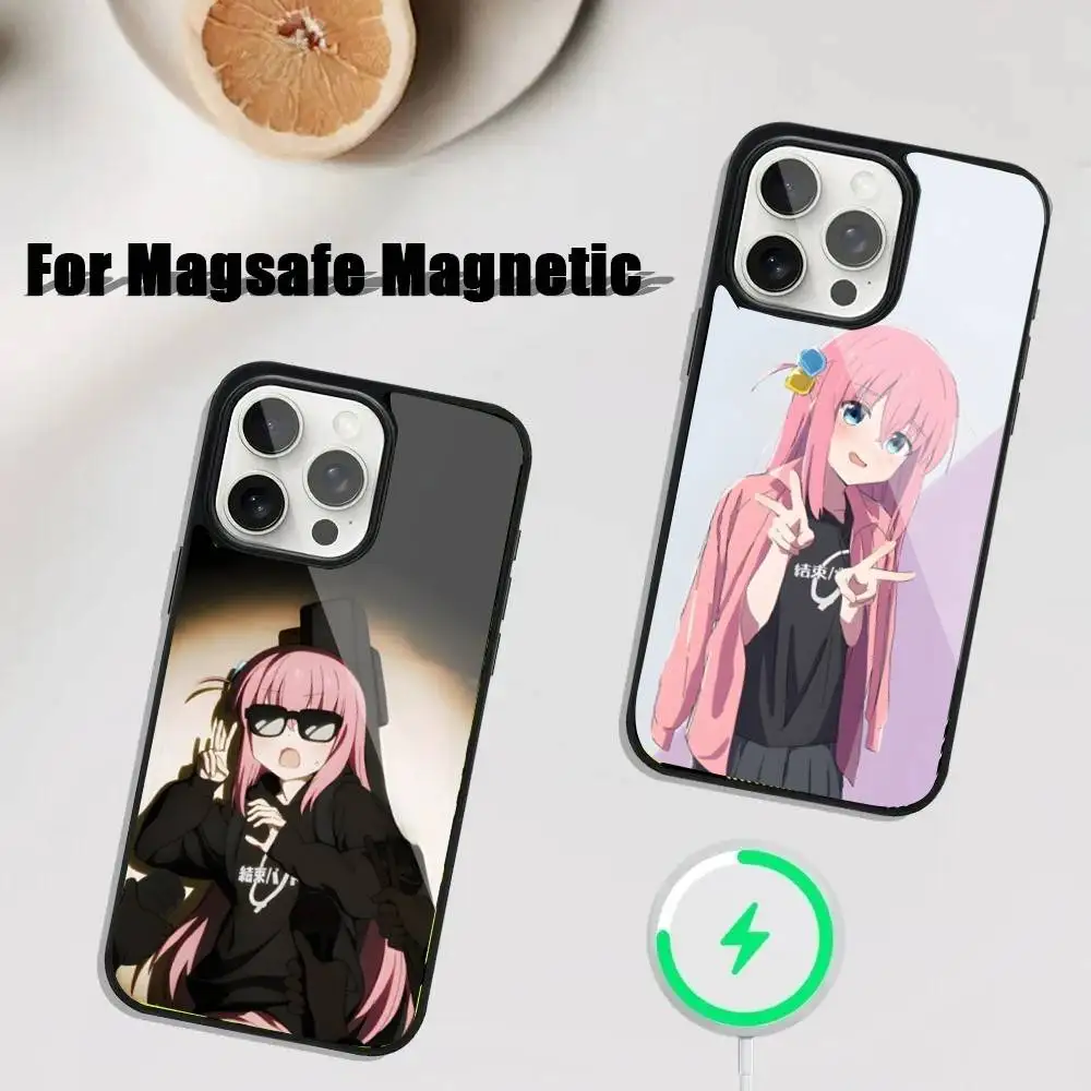 حافظة هاتف B-Bocchi-the-Rock أنيمي لهاتف iPhone 17,16,15,14,13,12,11,Pro,Max,Plus,Mini,SE4,E شحن لاسلكي Magsafe مغناطيسي