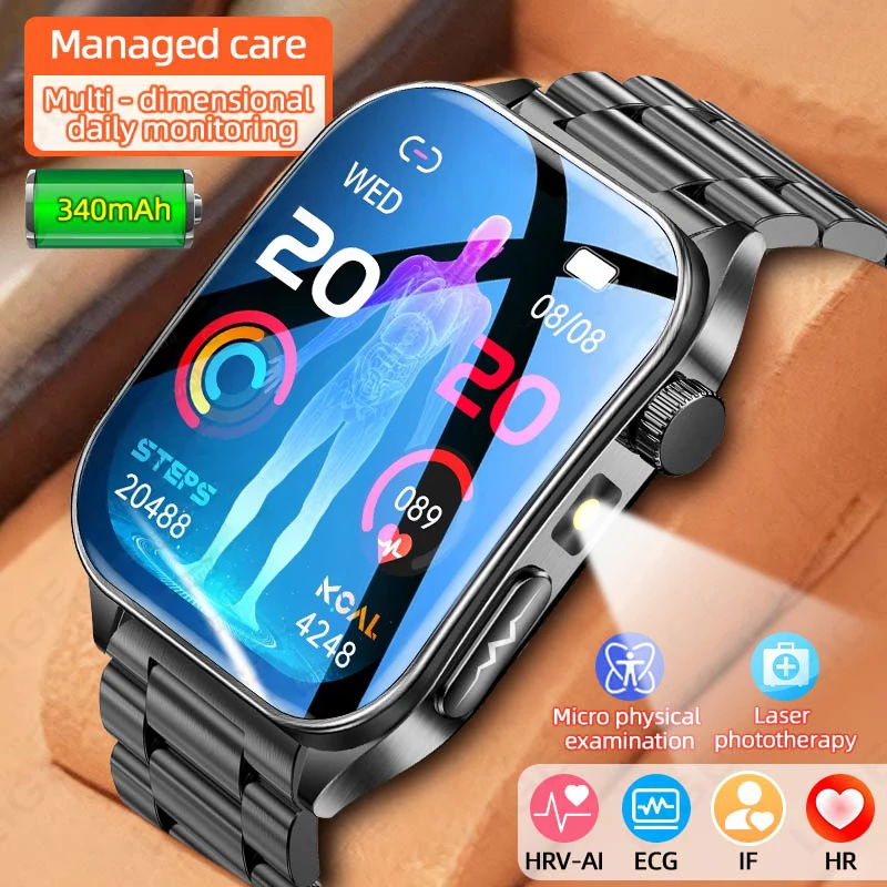 

ECG Smartwatch Voice Call Push Reminder Physical Examination Health Watch Blood Pressure Uric Acid Heart Rate Sports Smart watch
