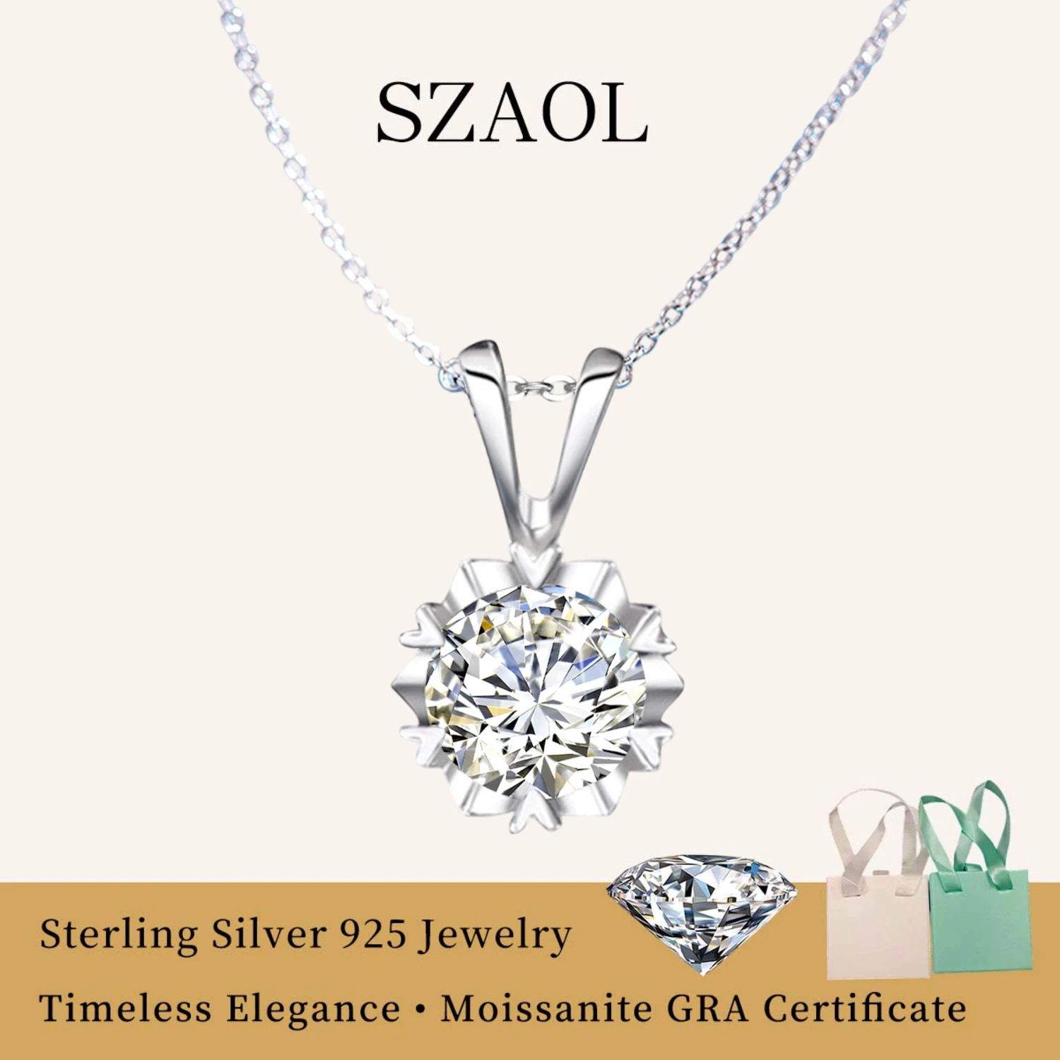 

Подвеска-снежинка из золота 14K с сертификатом GRA, 1-3 карата, с муассанитом, на цепочке из серебра 925 пробы, для повседневного ношения, ювелирное украшение для неё.