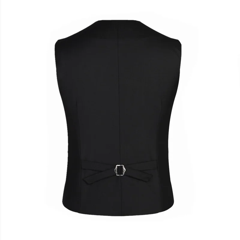 Solid V Neck Men Vest Blazer Single Breasted Suits Sleeveless Cardigan Blazers Slim Skinny Slight Strech Buttons Business