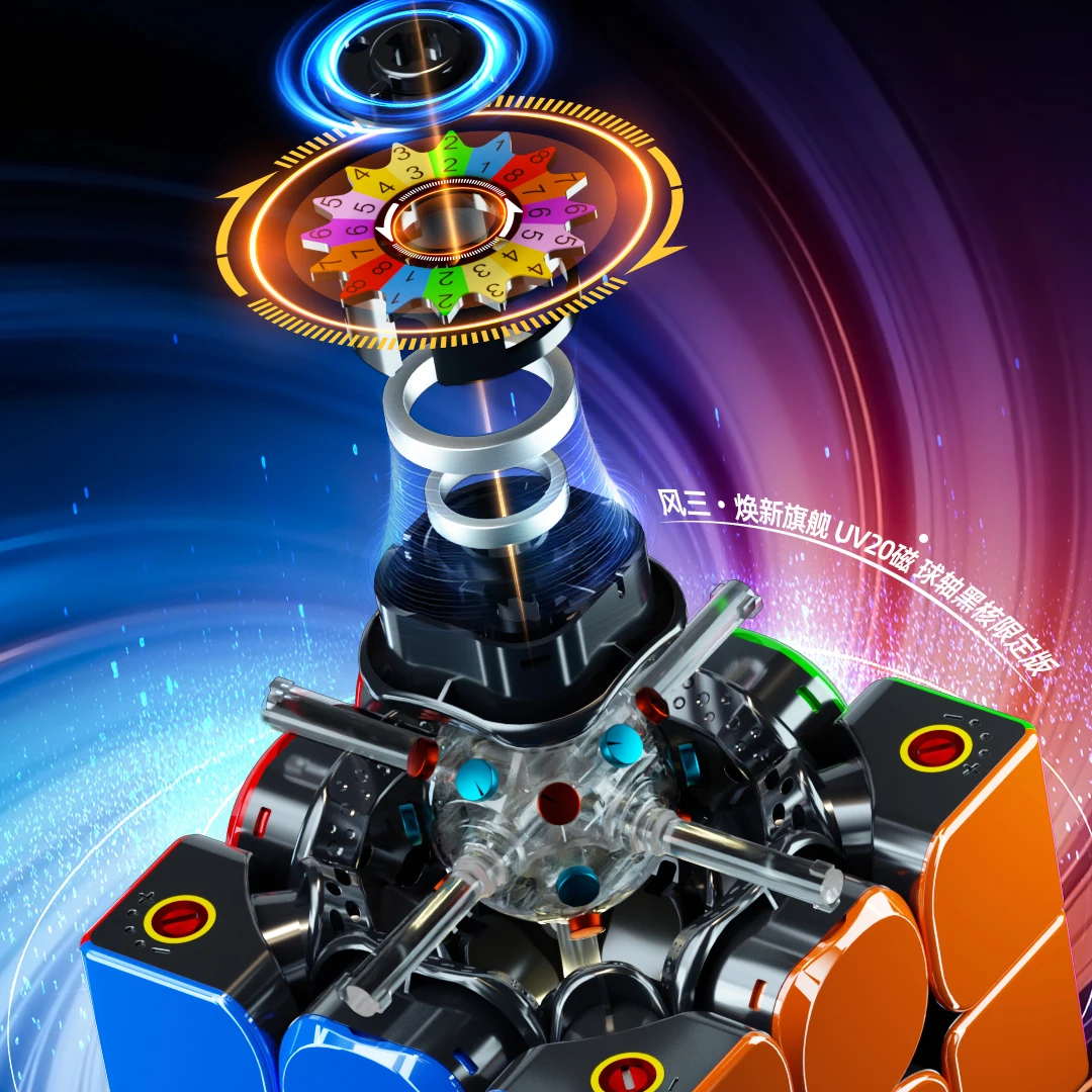 SaoCube] QiYi X-Man Tornado V3M Premium Flagship UV 20M Black Core