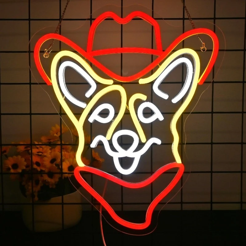 

Corgi Cowboy Neon Wall Decor, Sign Dimmable Cute Corgi Neon Sign Animal Neon Sign Boys Girls Kids Corgi Enthusiasts Pet Owners