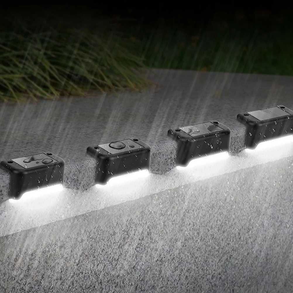 

6 Pcs Solar Fence Light outside Lights Outdoor for Wall Decor Household Steps Waterproof Abs Deck Garden Lighting