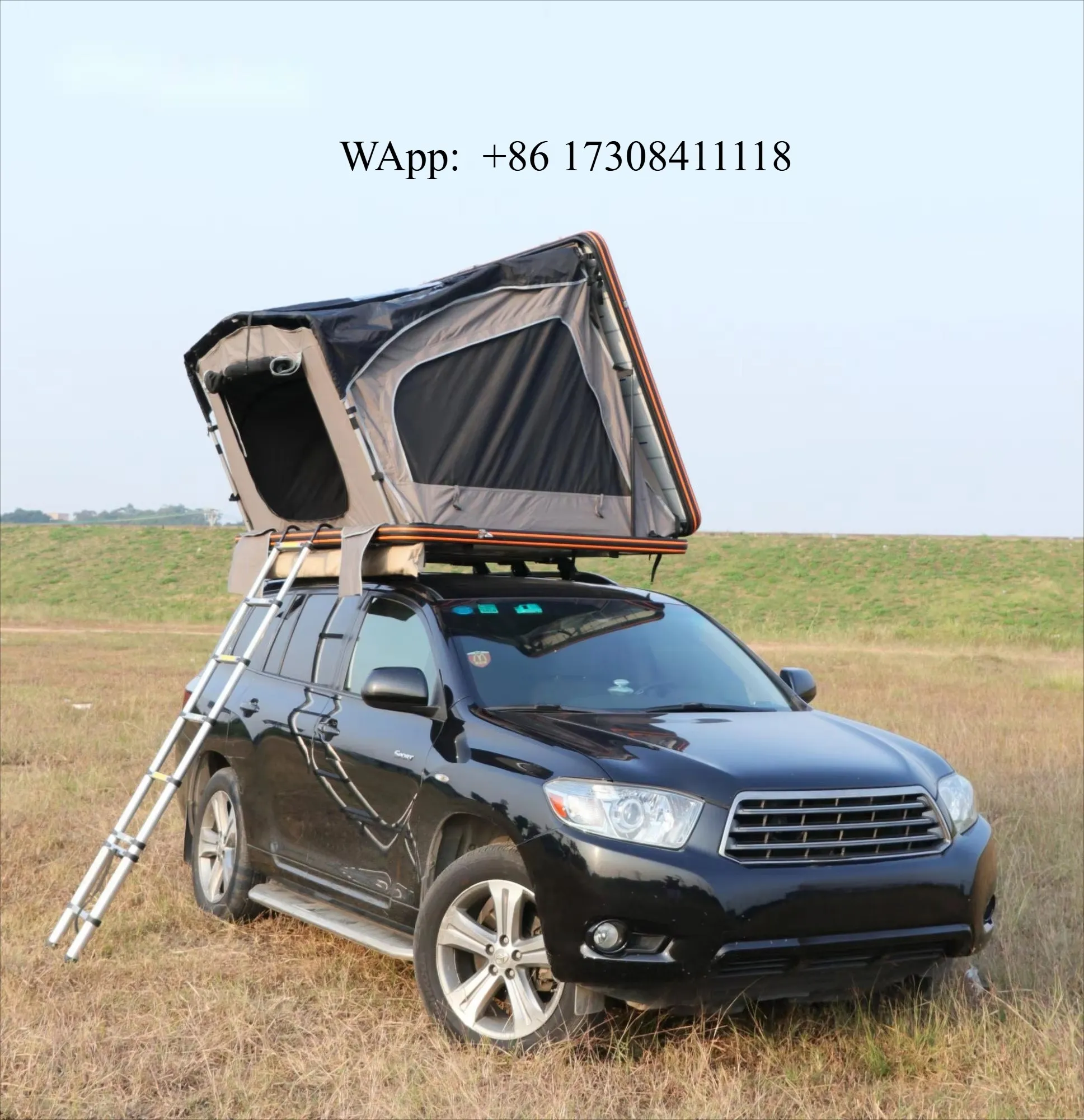Waterproof Aluminum Triangle Car Roof Top Tent for SUV Hard Double Layer Quick Automatic Opening