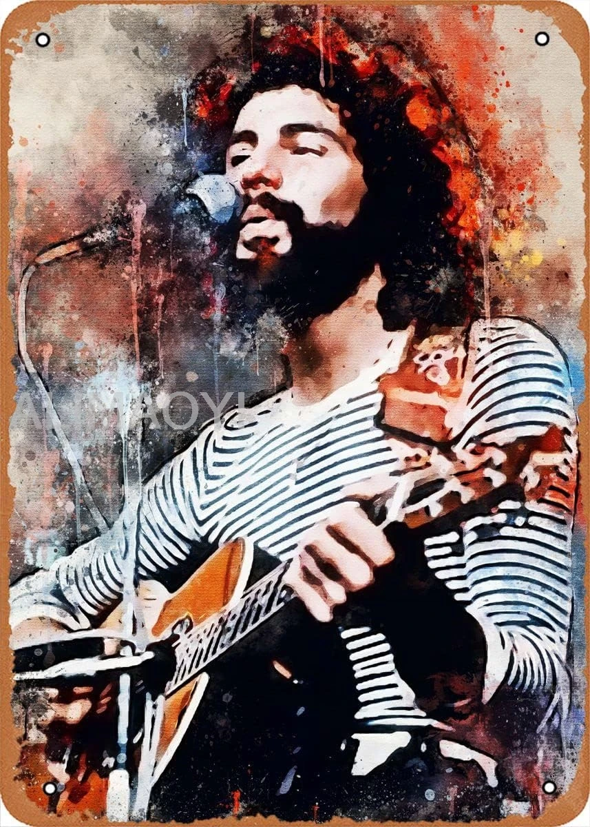 Vintage Metal Tin Sign Cat Stevens Music World Musical Bar Pub Cafe Wall Kitchen Bathroo Poster Karaoke Retro Decor Art Alu sign