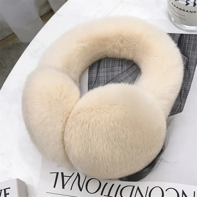 Women's Winter Fur Earmuffs High Quality Luxury Rex Rabbit Fur Thickened Warm Earmuffs Soft And Fluffy Cold Protection Earmuffs