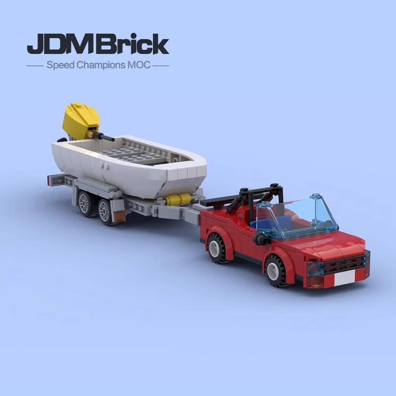 

MOC-76837 Small Car Model Series Small Boat+Truck Children's Puzzle Simple Assembly Small Particle Brick Building Block Toys