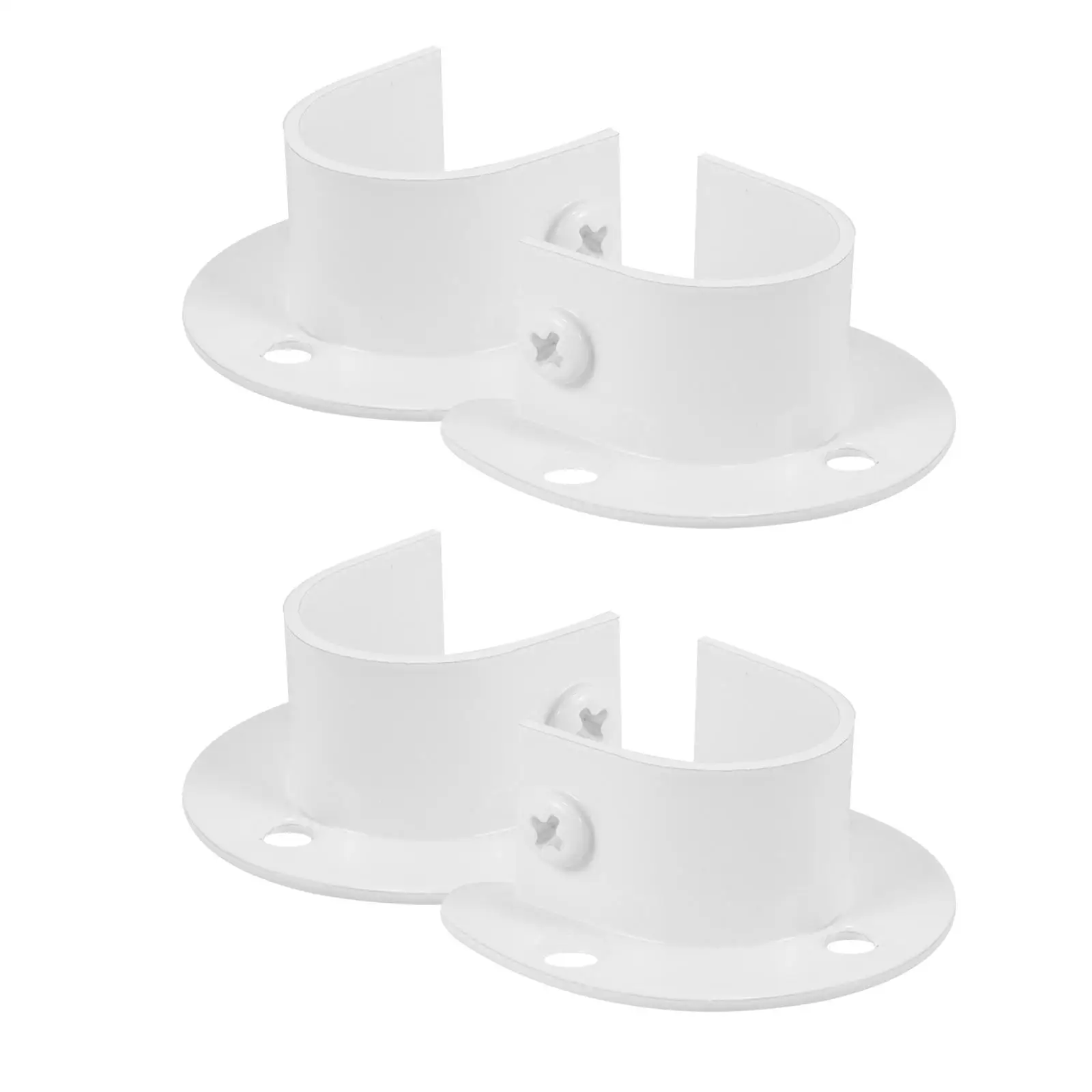 

4Pcs Stainless Steel Thick 32Mm White Curtain Rod Brackets Shower Closet Window Pole Holder Supports Socket Rust Resistant