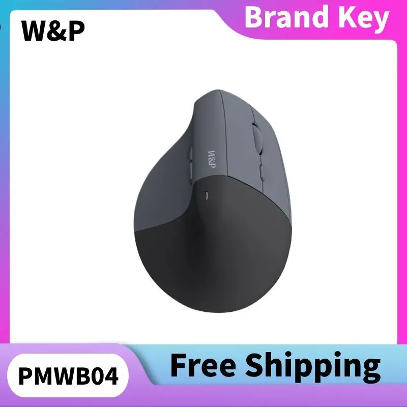

W&P PMWB04 Wireless Silent Vertical Mouseself-developed Speed Sensor 2400 DPI Ergonomic 300mAhThree-mode Lightweight Mouse