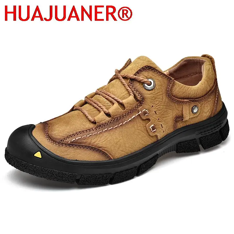 

Men's Casual Shoes 2023 Trend Luxury Men's Shoes Low Thick-soled Sneakers Men Genuine Leather Outdoor Hiking Footwear Handmade