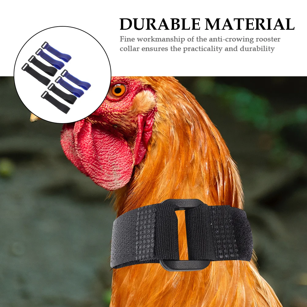 

8Pcs Anti-Noise Rooster Collar High Quality Nylon Easy Use Adjustable Fit for Noise Reduction Poultry Farming Supplies