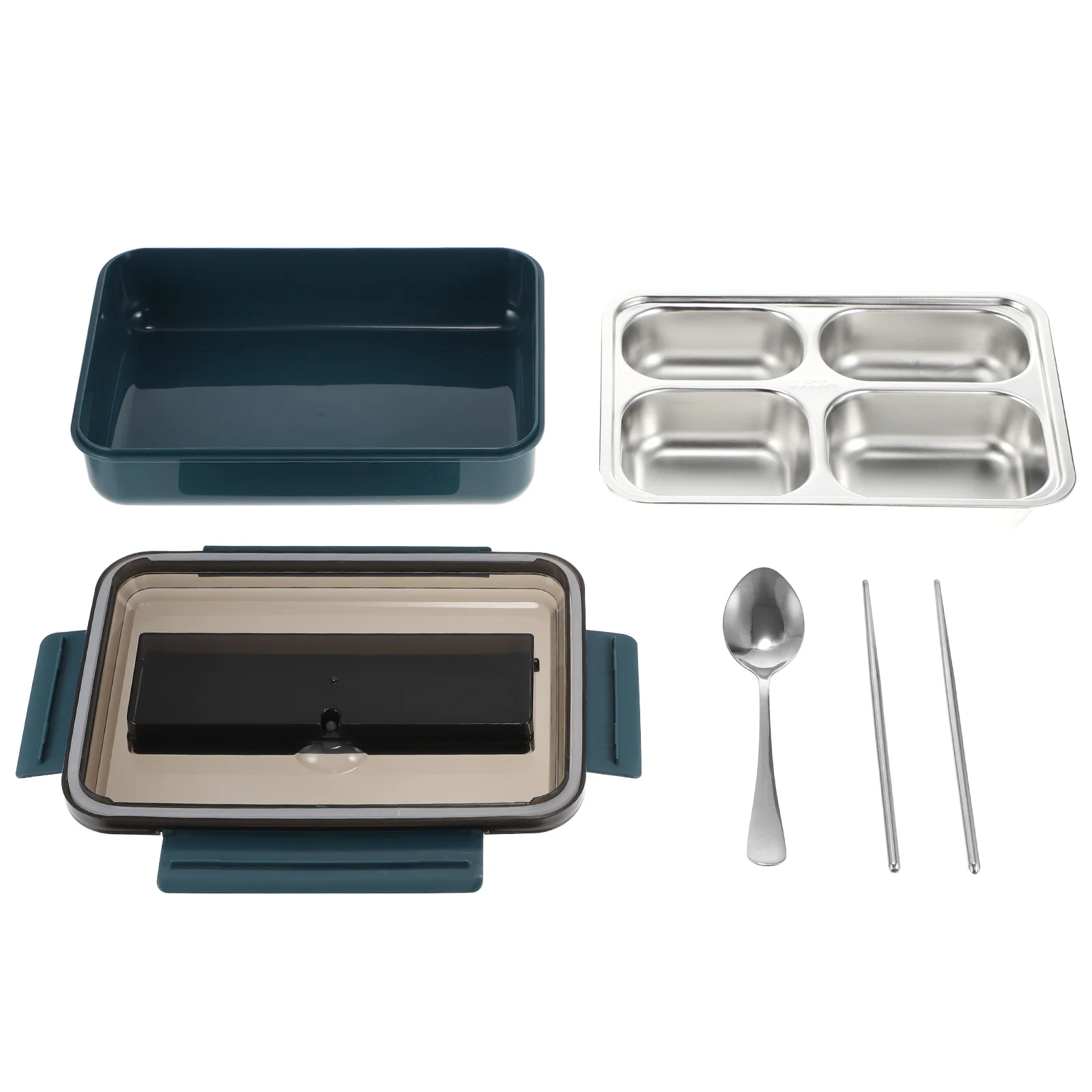 

304 Stainless Steel Lunch Box Insulated Bento Container Leakproof Divided Design Meal Prep Food Storage Portable For Work