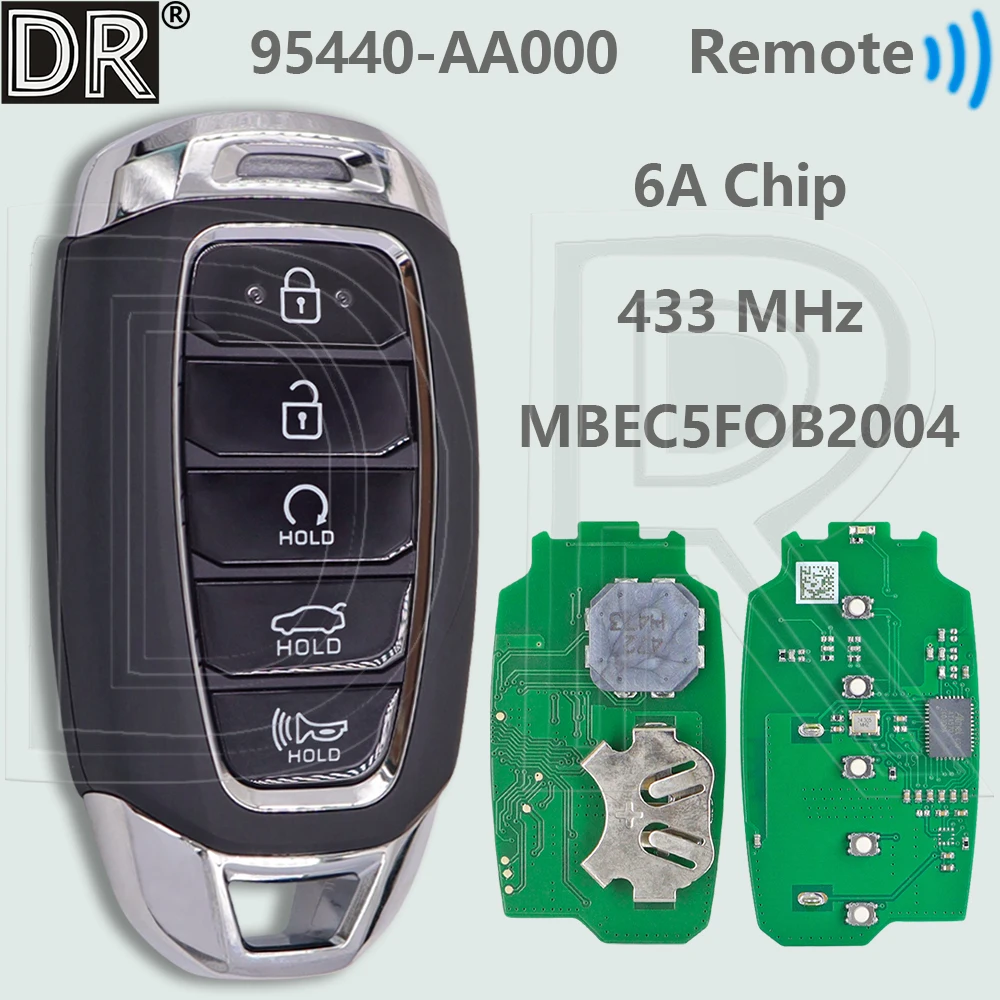 DR 94550-AA000 6A Chip 433,92 MHz Aftermarekt Proximity Auto Fernbedienung Schlüssel Für Hyundai Elantra Avante CN7 2021 2022 2023