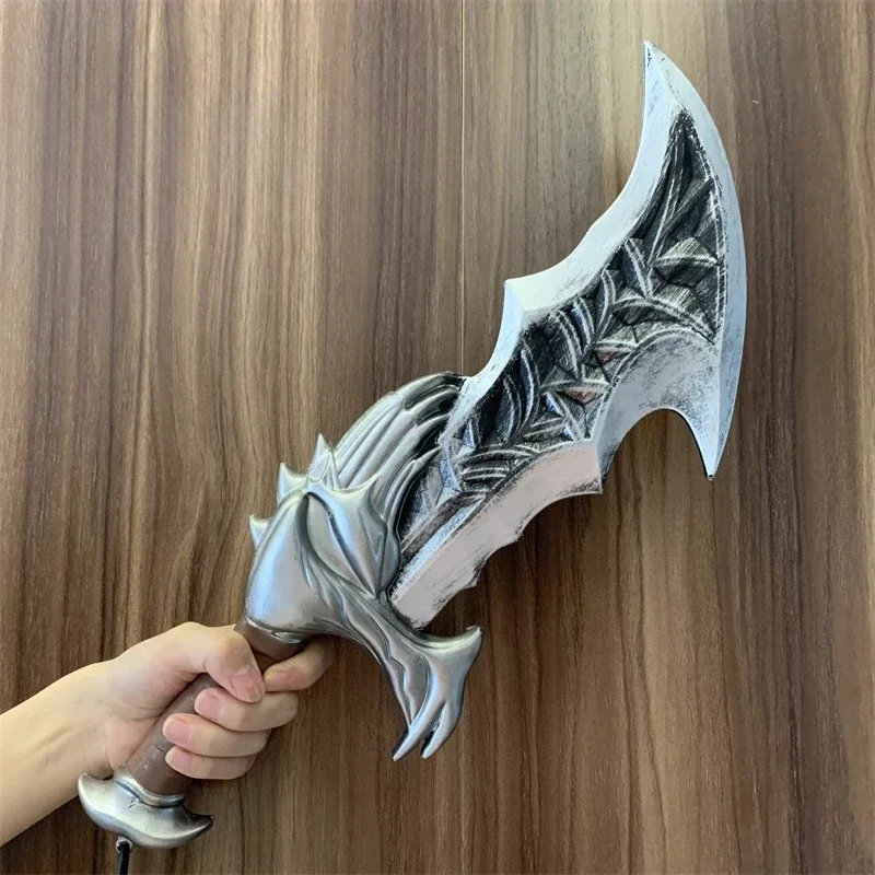 PU Kratos' Silver Blades of Chaos Chain Dual Swords NECA Rubber Cosplay Prop 45cm view 5