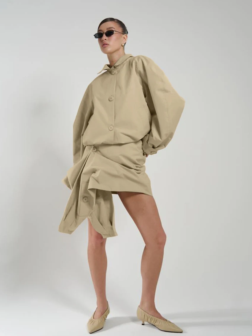 

Marthaqiqi Fashion Female Pajamas Suit Long Sleeve Sleepwear Turn-Down Collar Nightgowns Skirts Winter Women Nightwear Set Loose