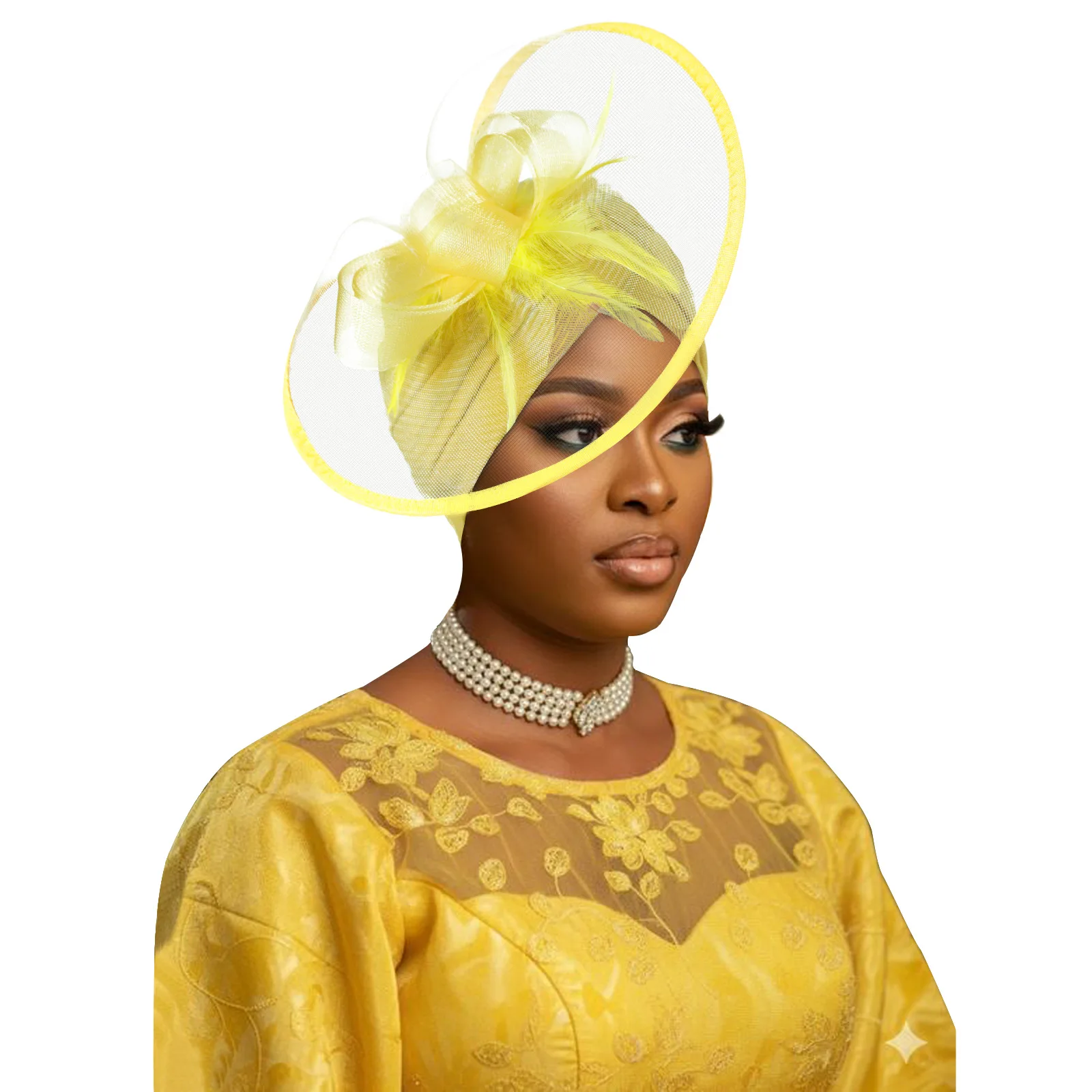 African Traditional Islamic Hat Headties Mesh Feather Decor Cap Modest Muslim Headwear Head Wraps for Casual Turbante Mujer