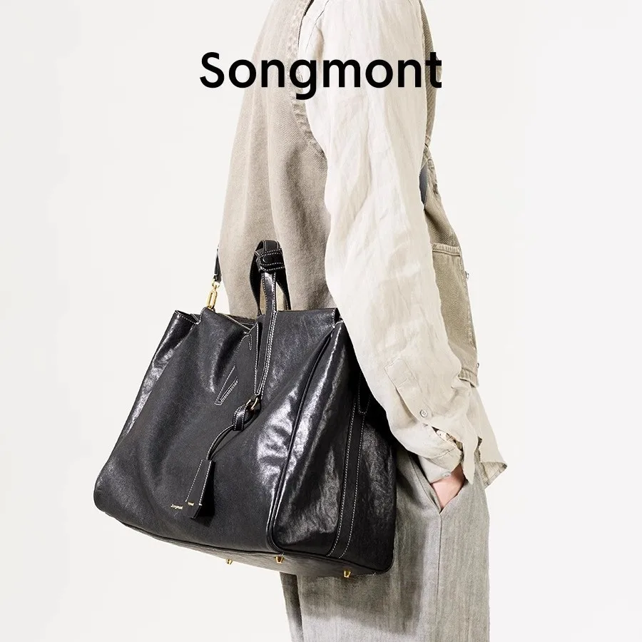 Songmont Large Seeing Things Travel Bag Trail Series Vegetable Tanned Cowhide Handheld Crossbody Briefcase