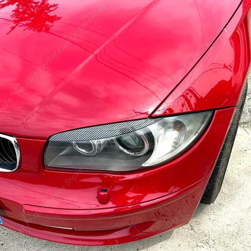 Gloss Black Car Front Headlight Eyebrows Eyelid Lids Body Kits Sticker Trim for BMW 1 Series E81 E82 E87 E88 2004-2014 Tuning