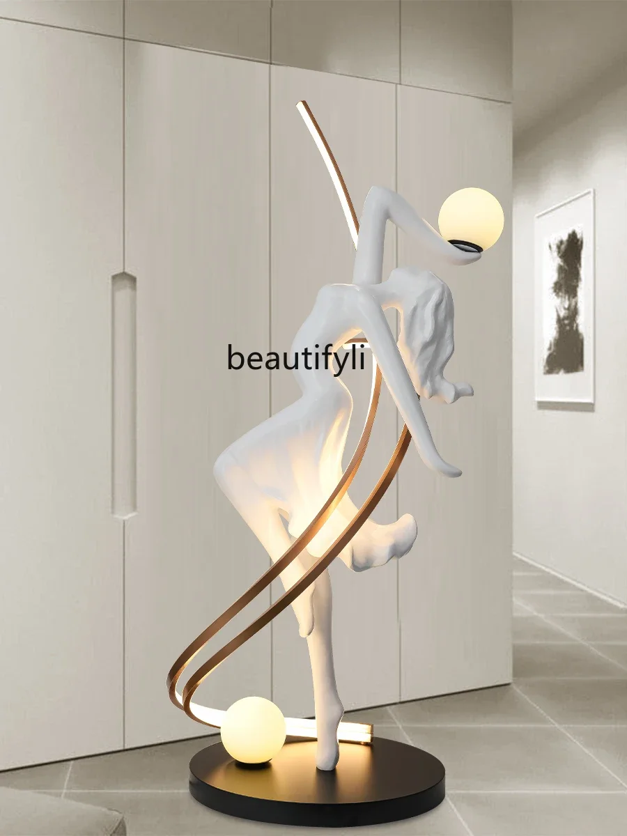 E1001 ss ديكورات غرفة المعيشة تلفزيون خزانة الديكور المتقدمة تحسس النحت الفن مجردة الشكل الديكور مصباح