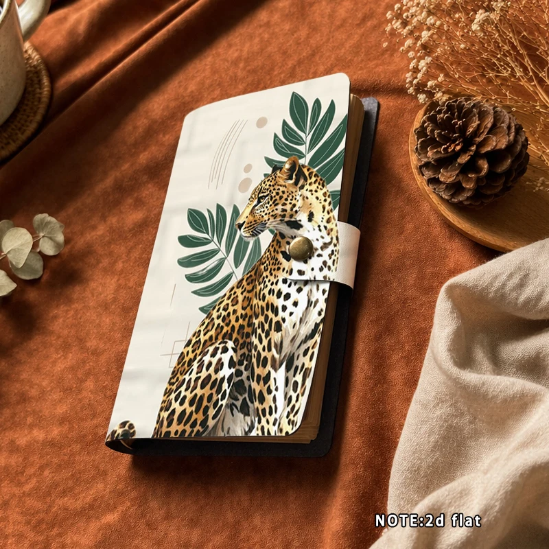 Modern Jungle Leopard A6 Pocket Notebook Soft Leather Cover Buckle Journal Portable Daily Memo Planner Nice Holiday Birthday Gif