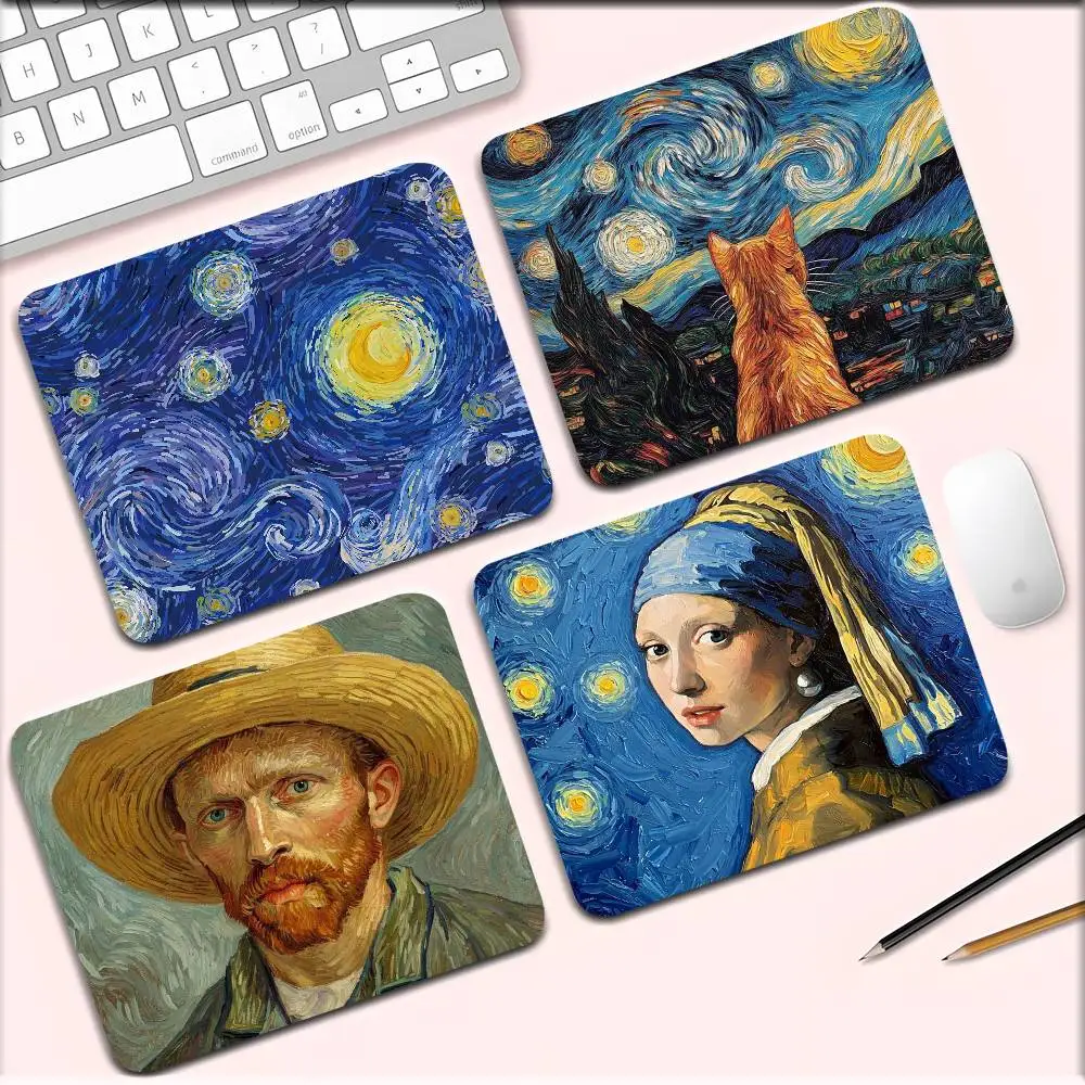 لوحة ماوس صغيرة من V-Vincent Willem Van Gogh، وسادة كمبيوتر محمول مضادة للانزلاق #3