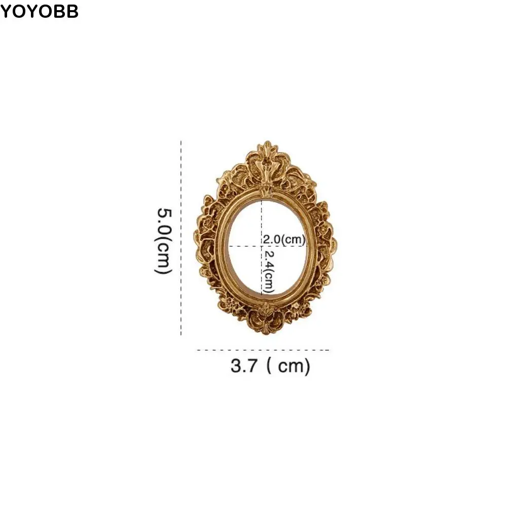 

Durable DIY Resin Photo Frame Rustic Miniature Mini Mirror Props 3D Mirror Small Model Phone Shell Material
