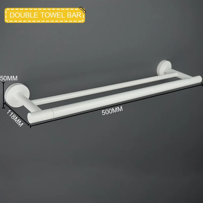 ماتي الأبيض خطاف تعليق المعاطف منشفة بار الأنسجة حامل فرشاة المرحاض الصابون السائل وعاء صحن الصابون الحمام قلادة مجموعة #4