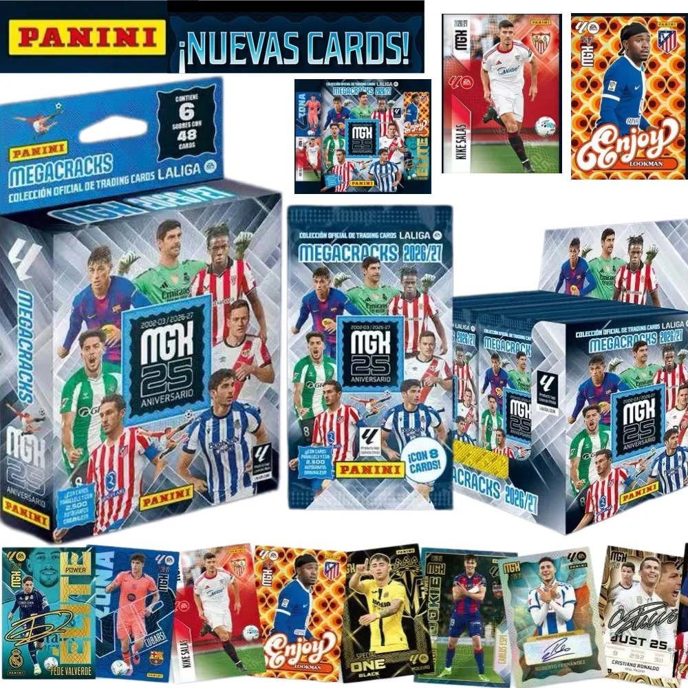Panini Megacracks 2026‑2027 La Liga Football Trading Cards Factory‑Sealed Booster Box 48Pcs Star Autograph Parallel Cards Hobby