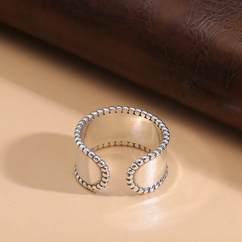 Anillo brillante de plata S925 para mujer, pulsera versátil de estilo coreano, sentido normal, diseño simple de interés especial