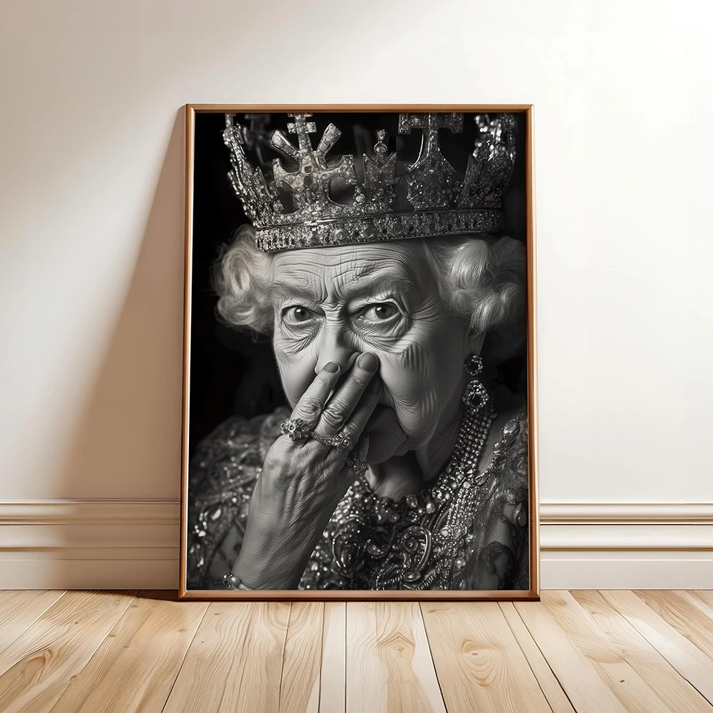 Vintage Queen Portrait Art Posters Prints Toilet Humor Bad Smell Wall Pictures Retro Canvas Decor Painting For Funny Bathroom