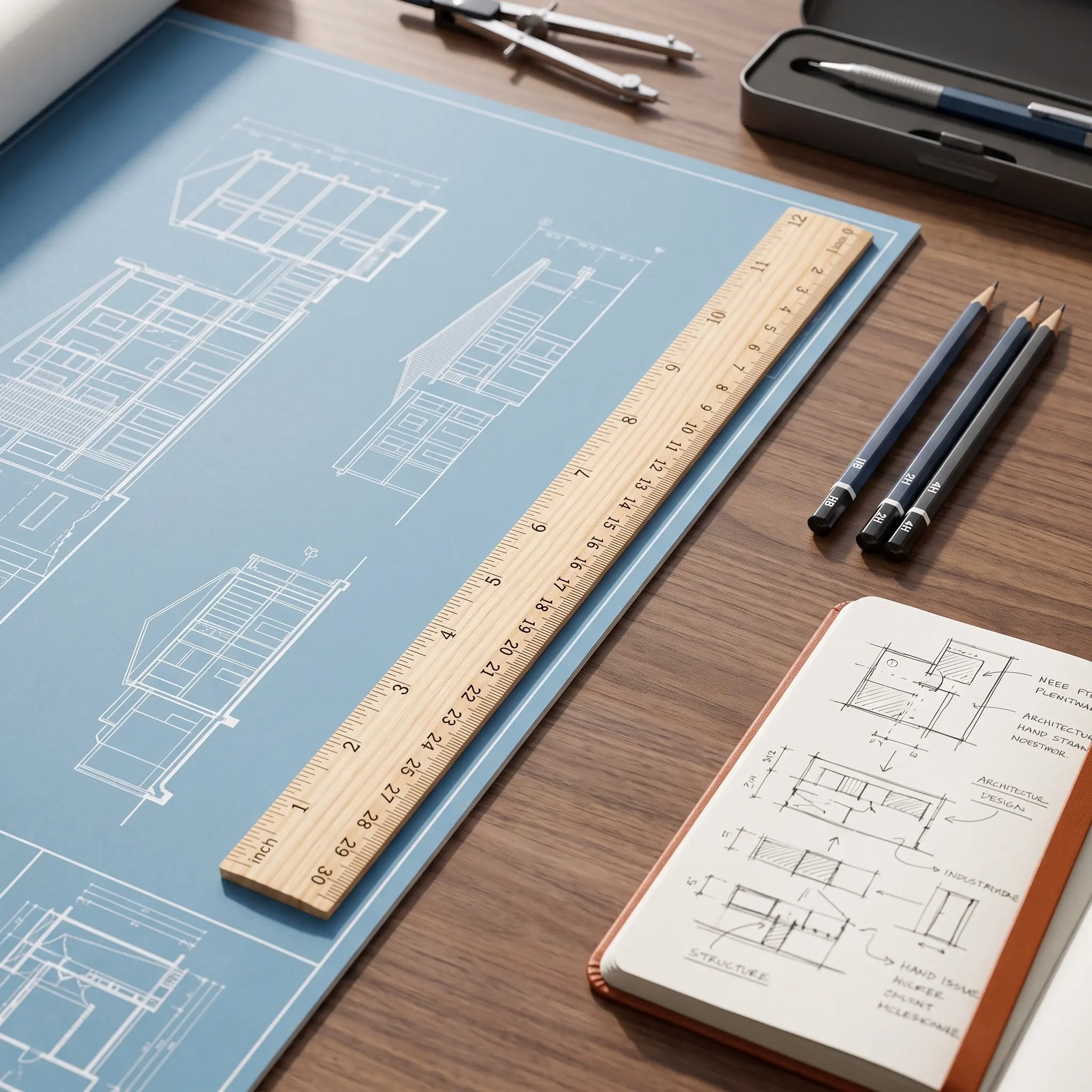 50Pcs Dual-Scale Wooden Ruler Inches Centimeters 12 Inch 30 Cm Student Drafting Measuring Tool School Office Classroom