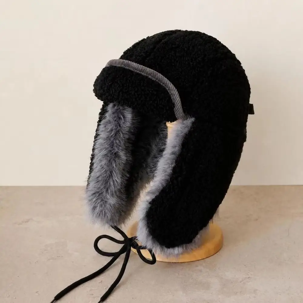 Weiche, winddichte Wintermütze für Piloten, kältebeständig, warm, Skimütze mit Ohrenschutz, verdickte Ohrenschützer, zum Skifahren. – Detail 2