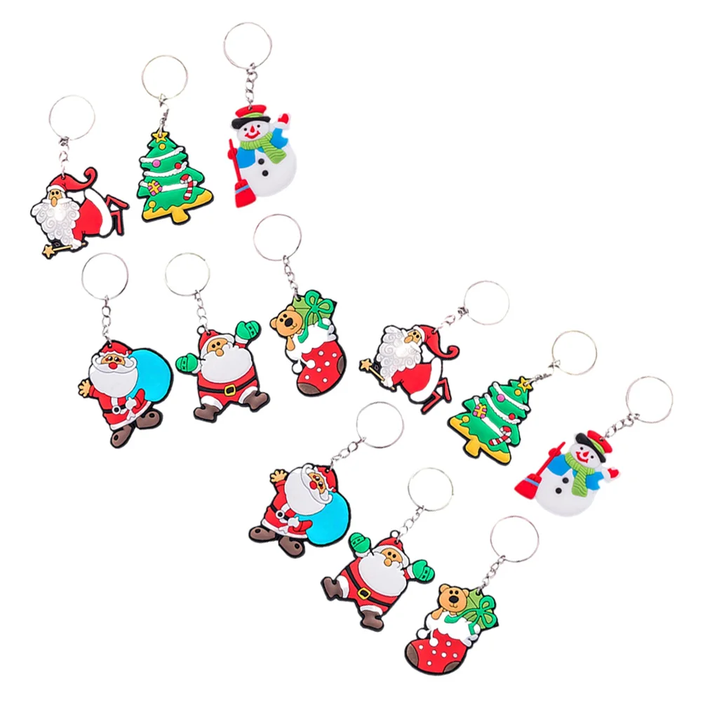 

12 PCS Holiday Christmas Key Ring Little Bag Chain Charms Decor Pendant Keychain