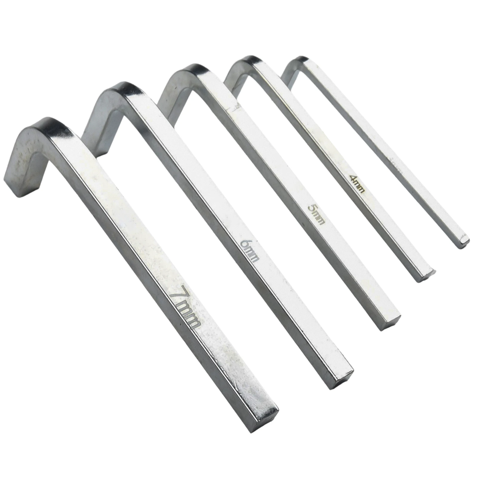 L Shape Square Head Wrench Set 5Pcs Silver Color Chromium Vanadium Steel Screwdriver for Tightening Square Screws