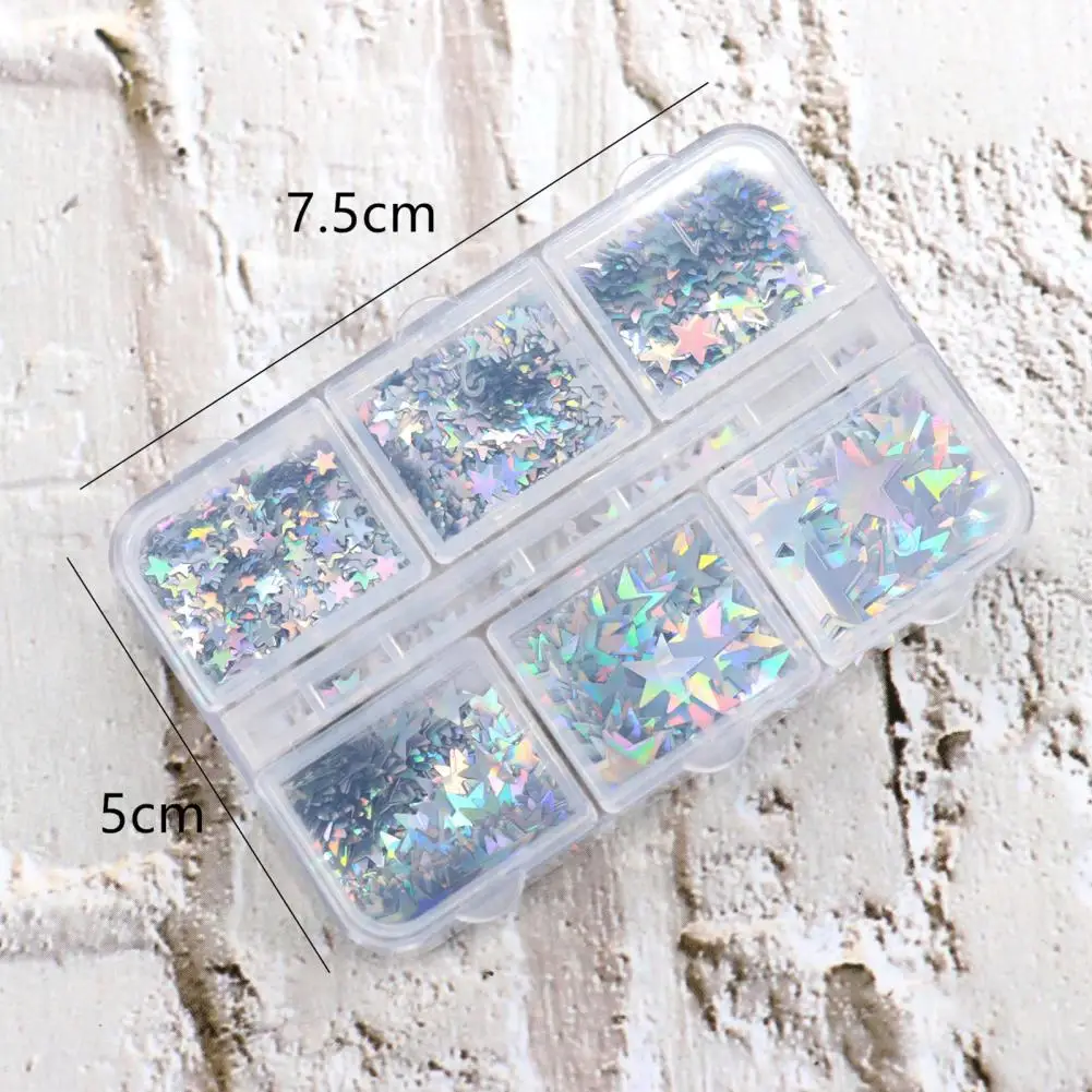 1 Box Nail Sequins 3D Flake DIY Nail Art Accessories Colorful Star Glitter Sequins Manicure Supplies for Nail Design