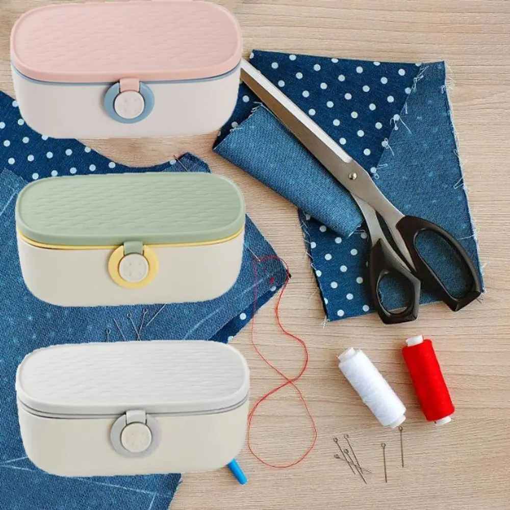 

PP Thimble Needle Sewing Box Simple with Sewing Thread Needle and Thread Box Large Capacity Hand Sewing Needle Storage Box