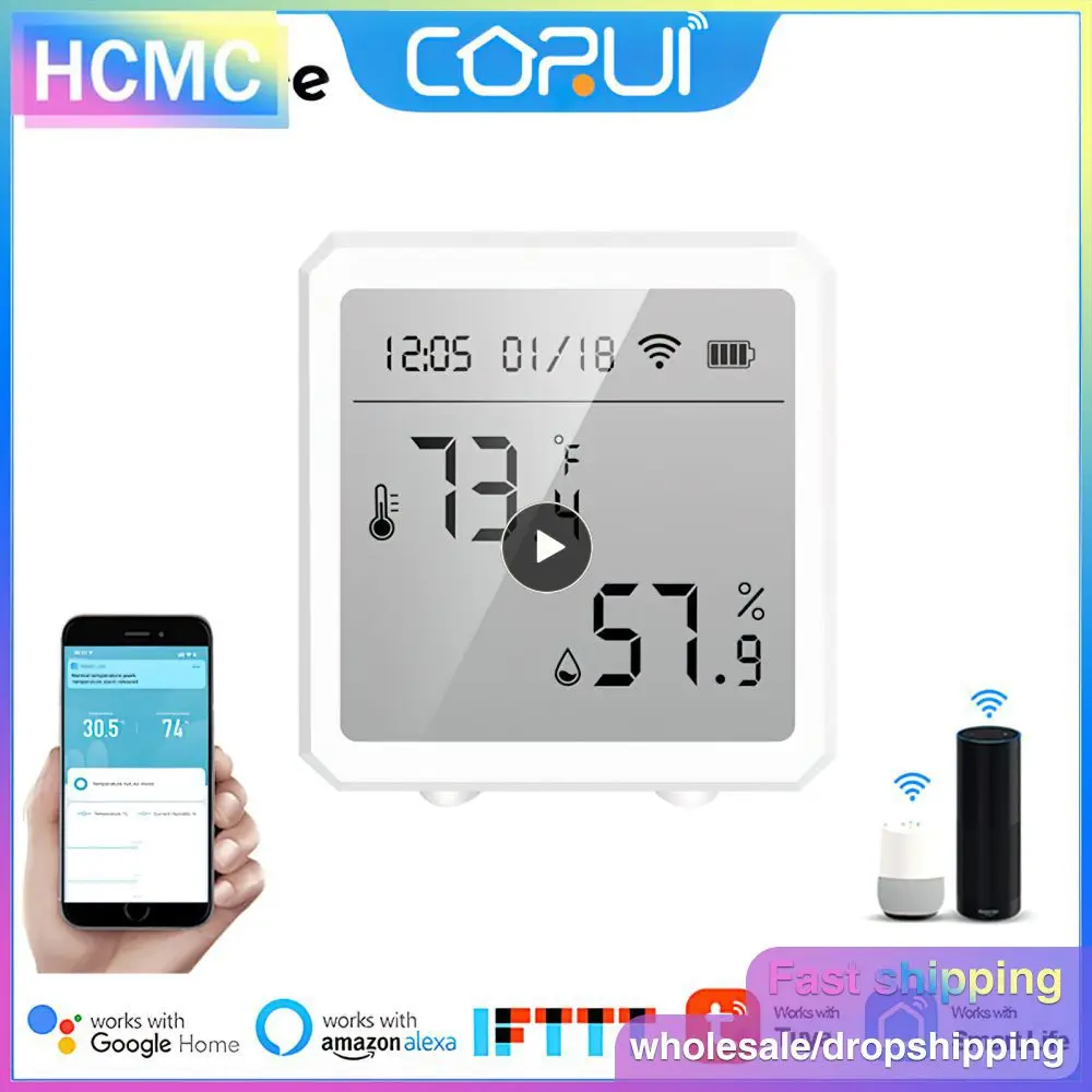 

Digital Voice Support Alexa Home Lcd Display Electronic Wet And Thermometer Intelligent Smart Life Wireless