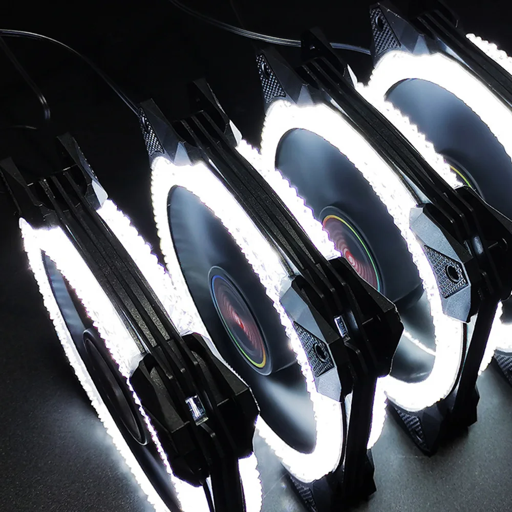 Kipas Pendingin LED RGB 120Mm Kipas Casing Komputer PC Berlian Hancur 12CM Pengendali Pendingin Kipas Senyap Pelangi Dropshipping
