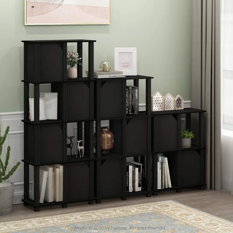 19211GYWBK Brahms Storage Shelf, 5-Tier, French Oak Grey/Black