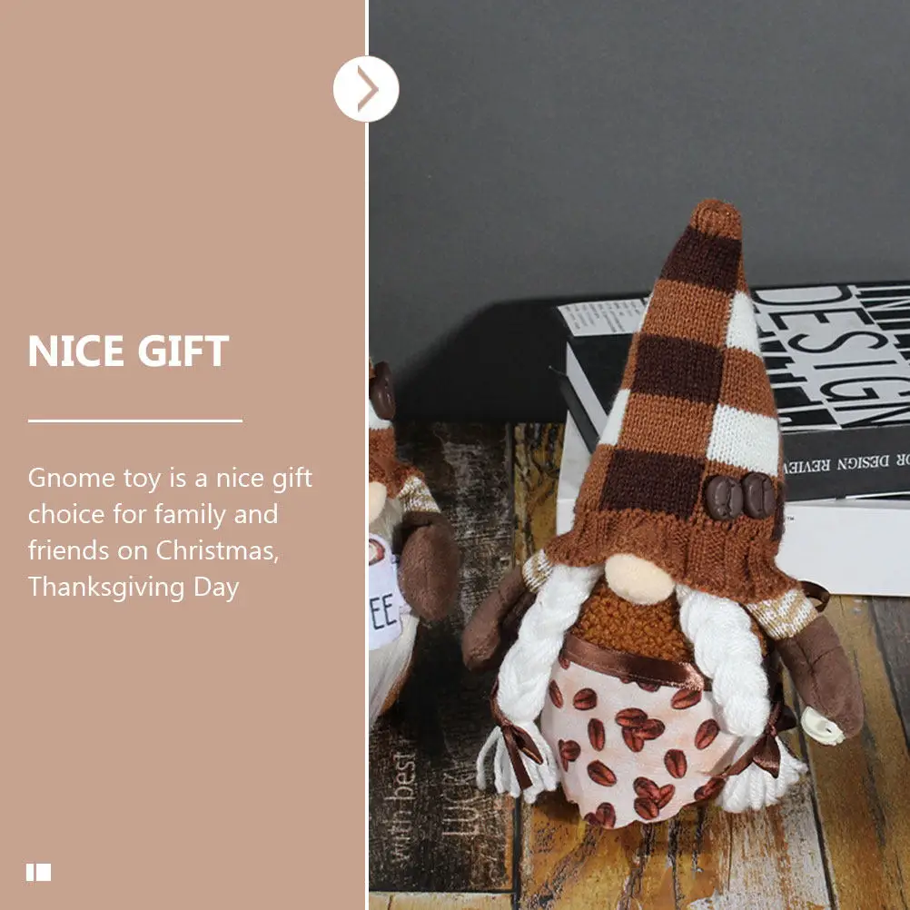 

Faceless Gnome Decor Desktop Adornment Exquisite Details Long Braid Festive Atmosphere Christmas Thanksgiving Gift