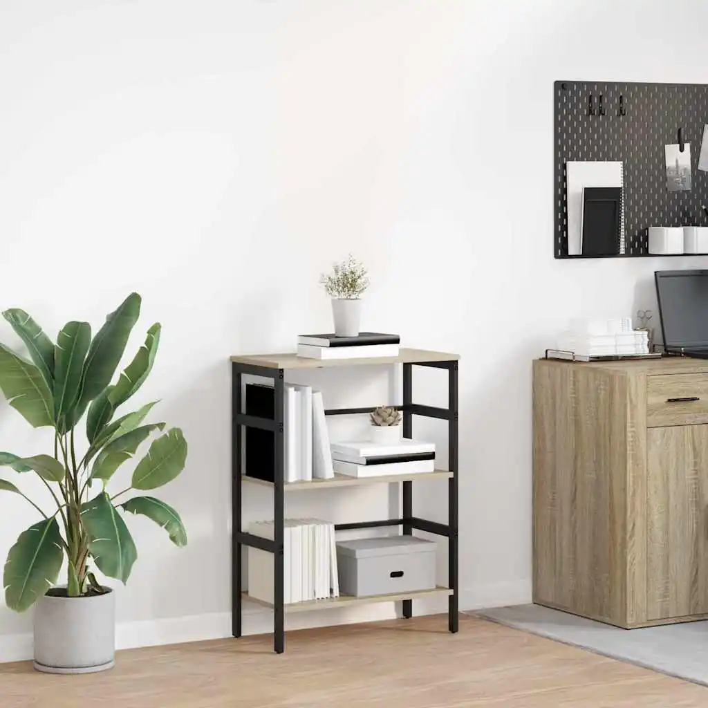Sonoma Eichenregal 60x29,5x81 cm aus Engineered Wood, freistehendes Bücherregal mit offenen Ablagefächern für Wohnzimmer, Arbeitszimmer, Büro