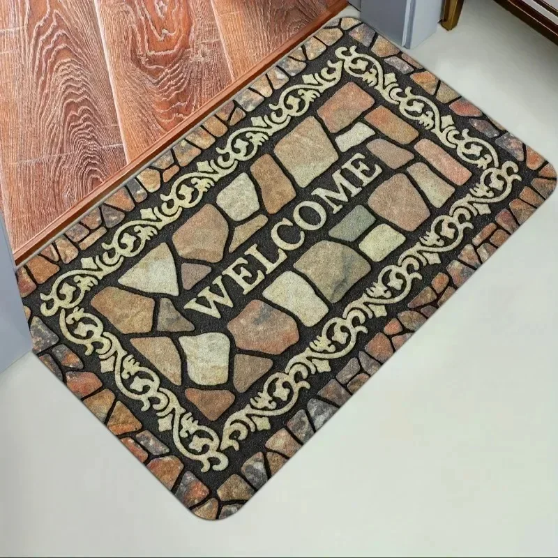 1pc Doormat Machine Washable Rug Welcome Carpet with And Easy Suitable for High Traffic Areas Outdoor and Indoor Home Room Decor