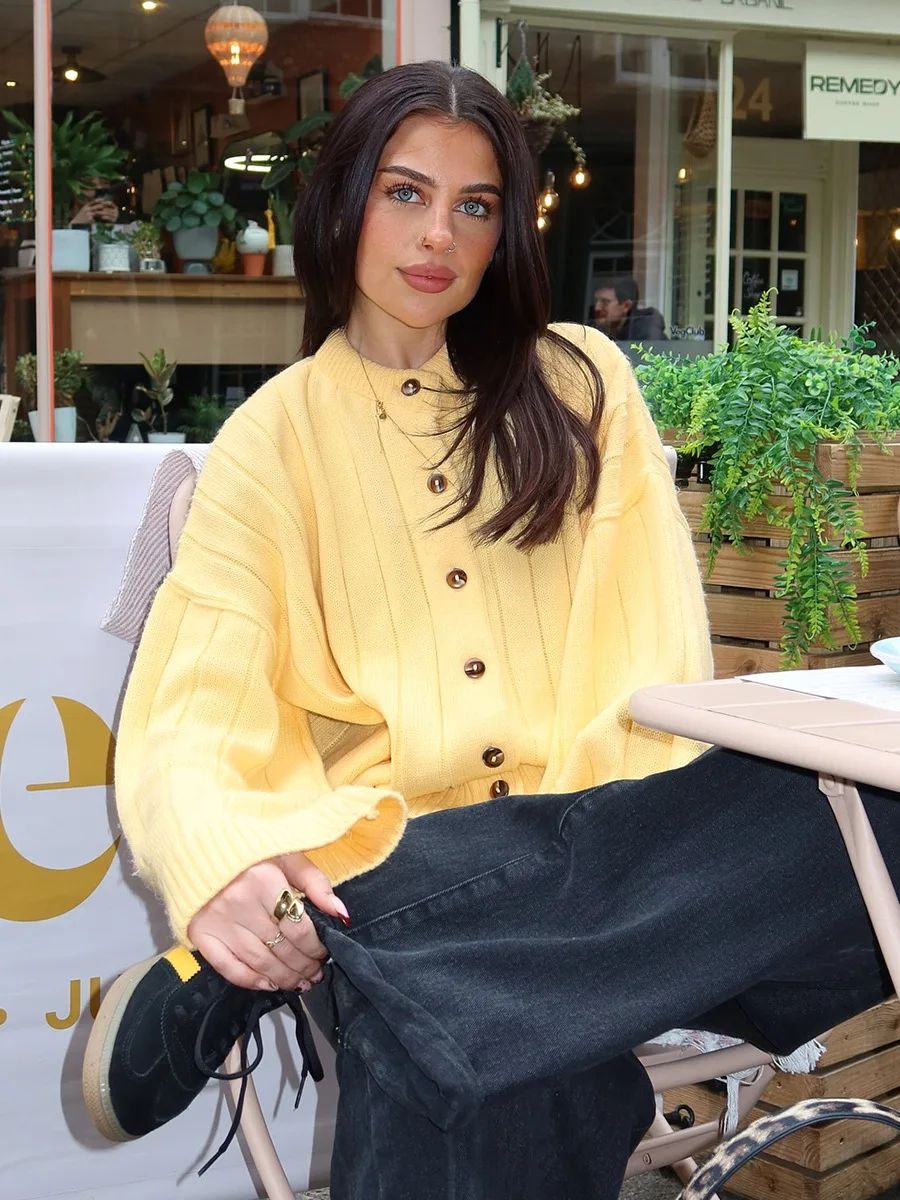 Blubelle Cardigan con scollo a O in maglia nuova da donna in morbido tessuto a maniche lunghe con bottoni sul davanti allentati autunno inverno maglioni casual con graffette