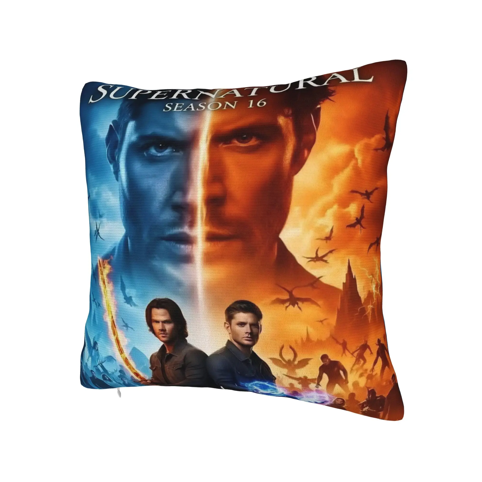 Decorative Pillow Cover TV S-Supernatural Merchandise Home  Pillow Case Cover Zipper Multi-Size