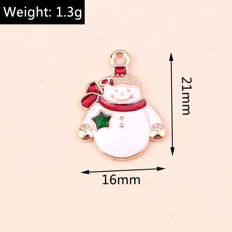 10 Stück Mix süße Weihnachtsmann Charms Emaille Weihnachten Schneemann Stiefel Charms Anhänger für Schmuckherstellung DIY Ohrringe Halskette Geschenke – Detail 2