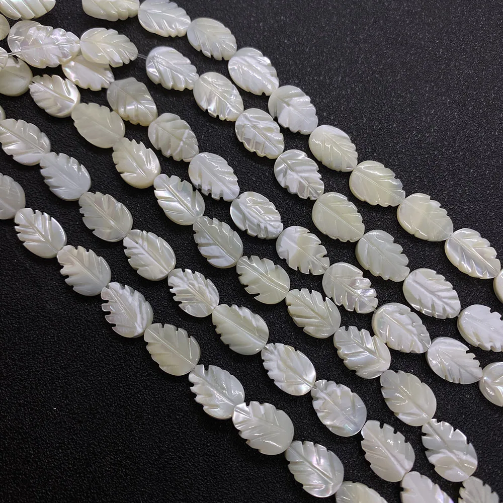 Leaf Shape Natural Sea Shell Beads Mother-of-pearl Beads Fashion Necklace Earring Accessories for DIY Handmade Charm